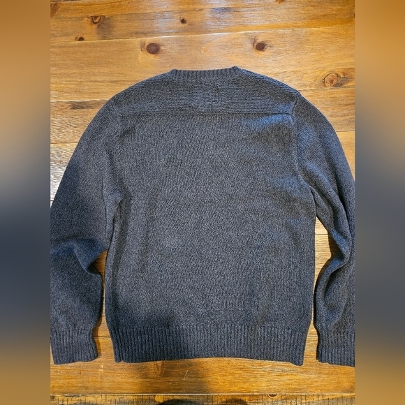 EDDIE BAUER MEN'S DARK GREY HEAVY COTTON KNIT PULLOVER SWEATER SIZE LARGE - Picture 12 of 12